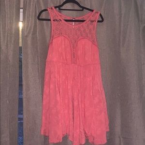 Free People dress. Sweetheart necklace with lace